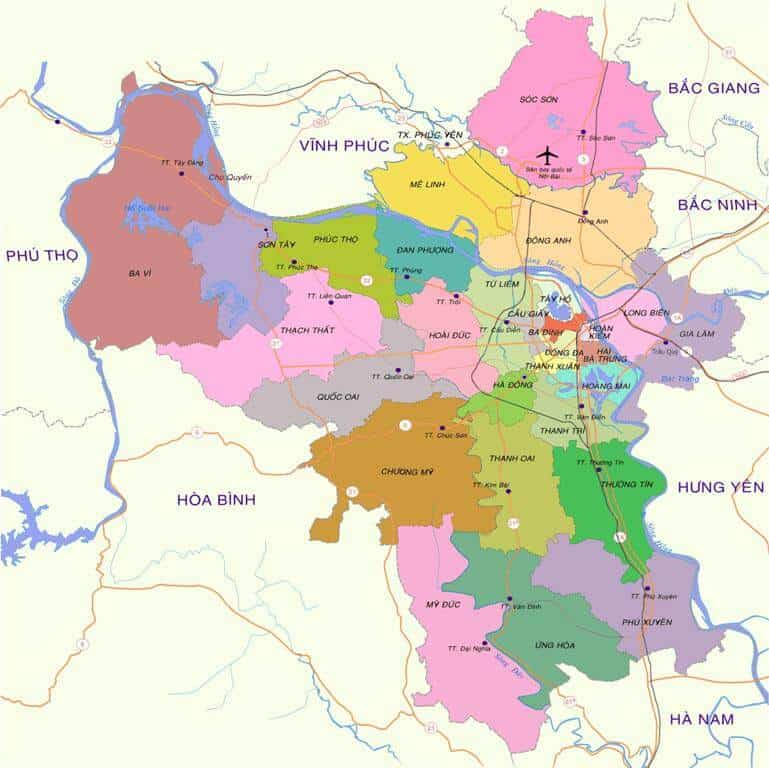 bản đồ Hà Nội