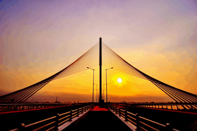Cầu Trần Thị Lý trong buổi chiều hoàng hôn Cầu Trần Thị Lý trong buổi chiều hoàng hôn