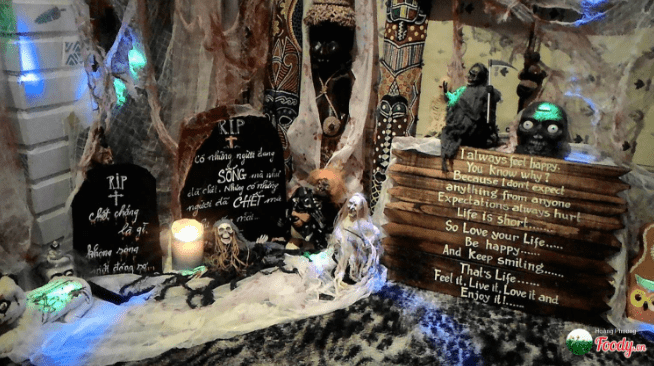 Không gian chất hơn nước cất (ảnh sưu tầm) quán décor Halloween ở Sài Gòn