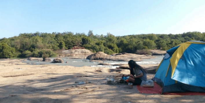 Du khách có thể nghỉ ngơi, cắm trại tại Thác Mai Du khách có thể nghỉ ngơi, cắm trại tại Thác Mai