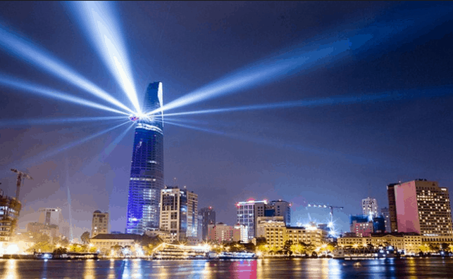 Hình ảnh tòa tháp Bitexco đẹp lung linh khi về đêm hinh anh toa thap bitexco de lung linh ve dem