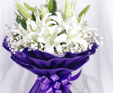 Bó hoa lily màu trắng đẹp Bó hoa lily màu trắng đẹp