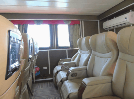 Ghế ngồi trên tàu Phú Quốc Express êm ái, dễ chịu Ghế ngồi trên tàu Phú Quốc Express êm ái, dễ chịu