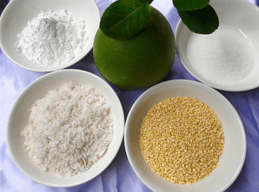 Hình ảnh nguyên liệu làm món chè bưởi hấp dẫn Hình ảnh nguyên liệu làm món chè bưởi hấp dẫn