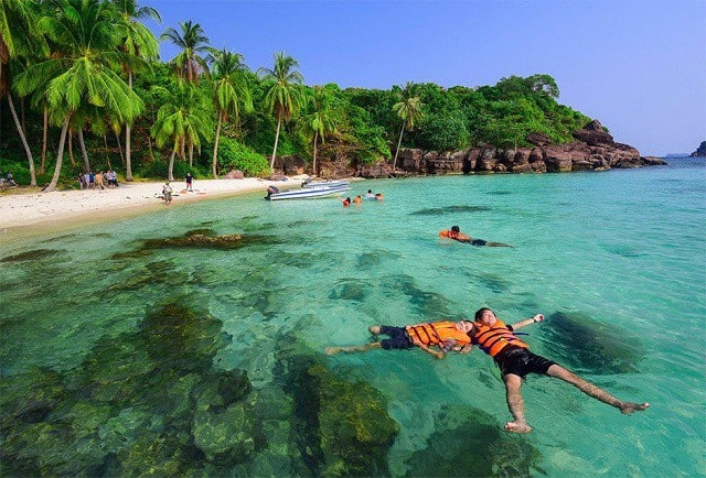 Màu xanh của nước biên và màu xanh của hàng cây hòa quyện vào với nhau (ảnh ST)