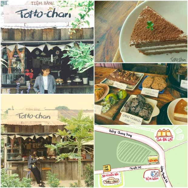 Tiệm bánh Totto-chan được trang trí khá đặc biệt theo phong cách retro. 